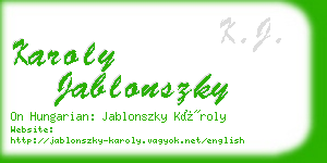 karoly jablonszky business card